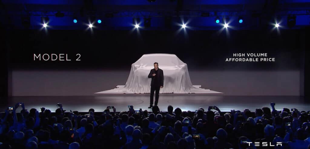 Fecha de lanzamiento del modelo 2 de Tesla